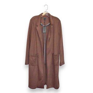One By Chapter One Notch Collar Open Front Cardigan Duster Sweater Size 1X